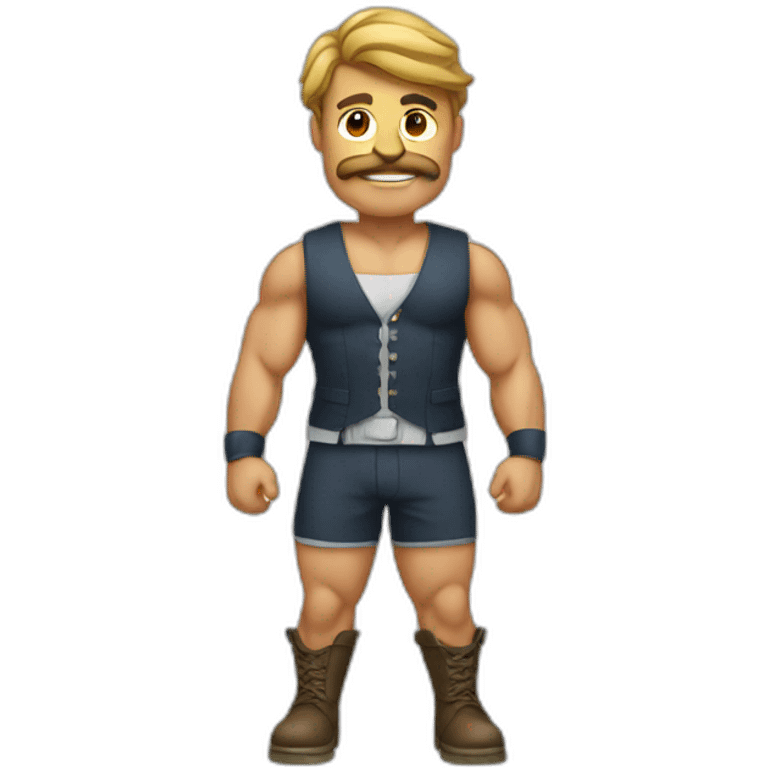 homme musclé en costume emoji