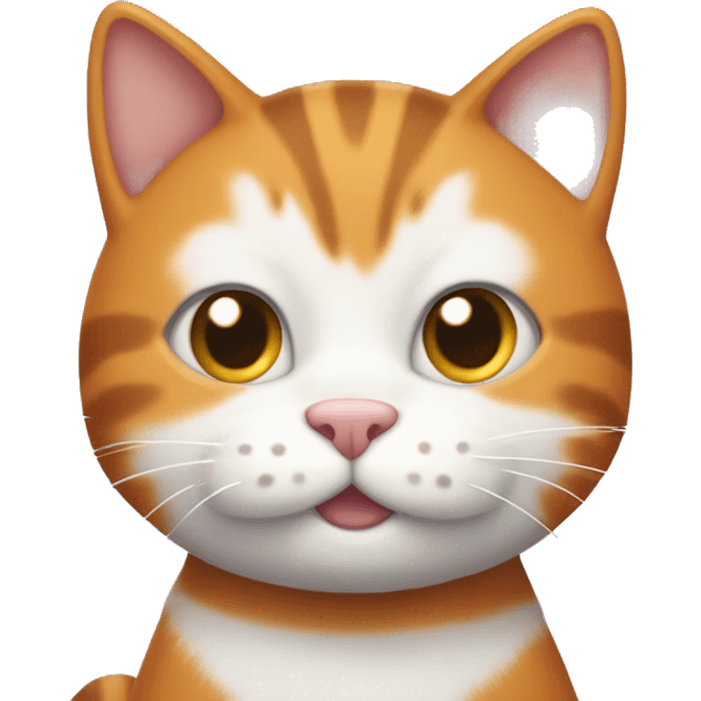 striped orange cat with white chin white belly white paws being silly emoji