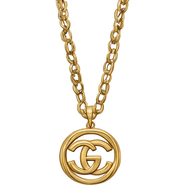 Gold Gucci necklace emoji