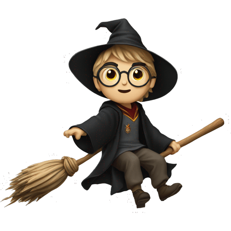 Harry Potter on broom emoji