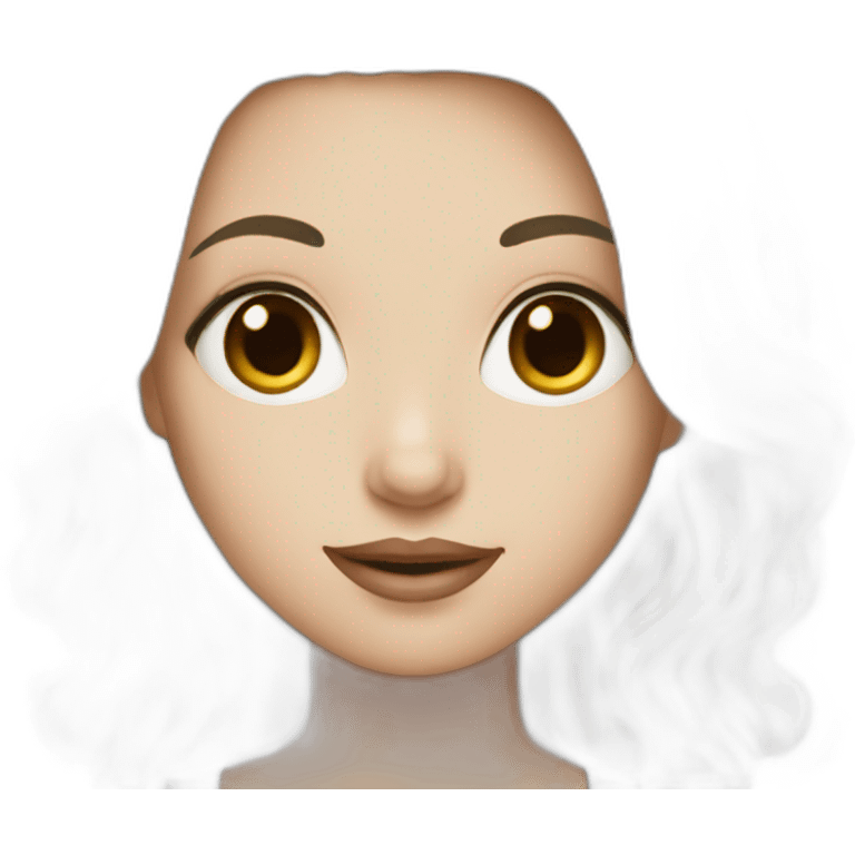 white girl with black hair emoji