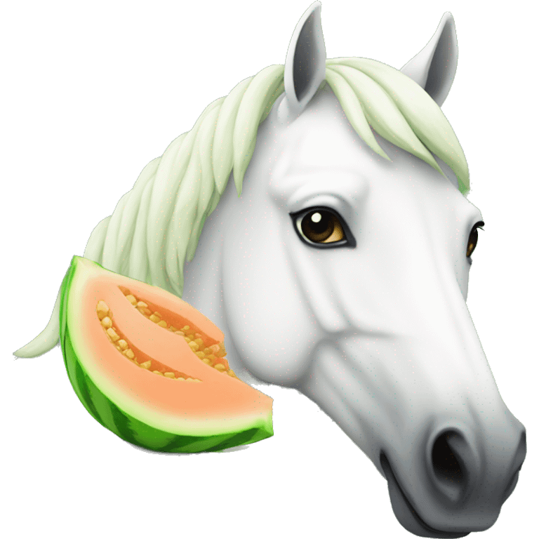 Melon and white horse emoji