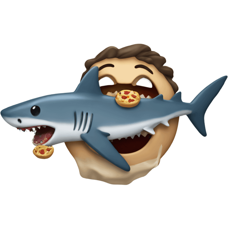 Man being eaten by a shark emoji