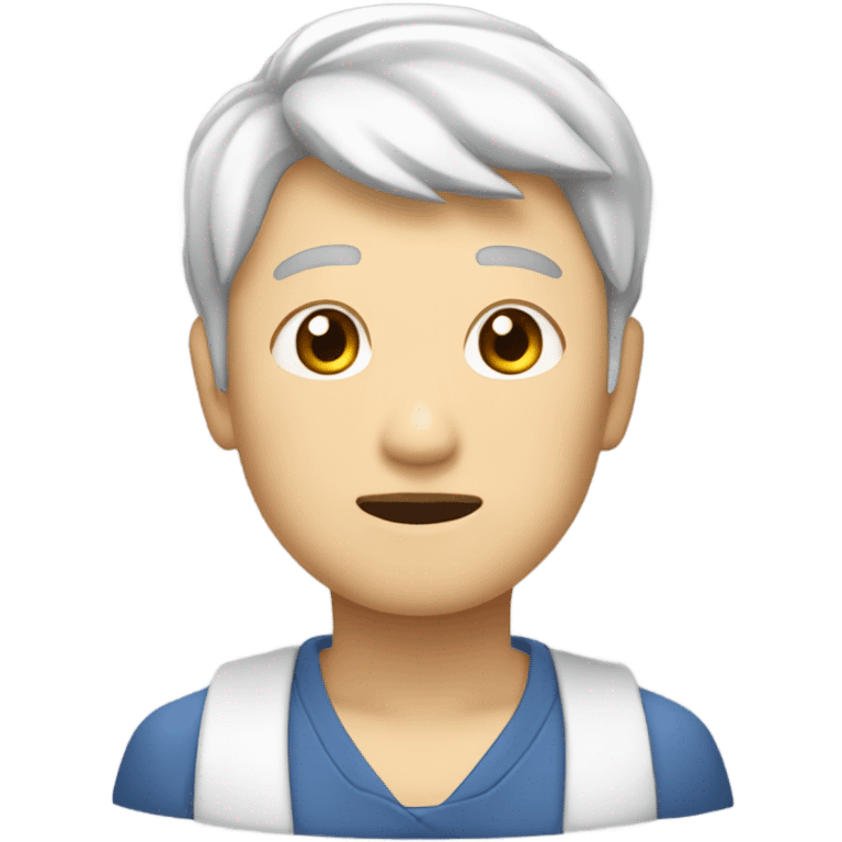 똑똑하고 밝아보이는 여자 대학생, 머리가 중간정도고 쓴 예쁜 emoji