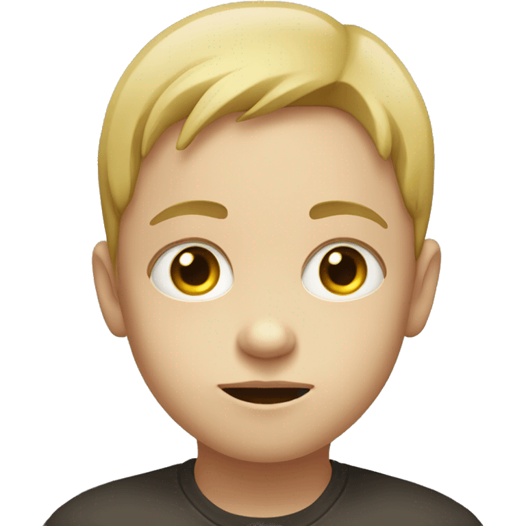 White Child stare at smartphone emoji