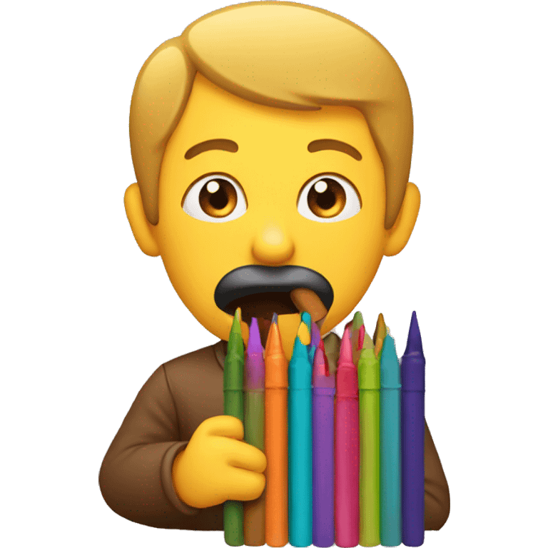 man eating crayons emoji