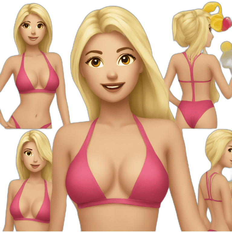 sexy blonde in swimsuit emoji