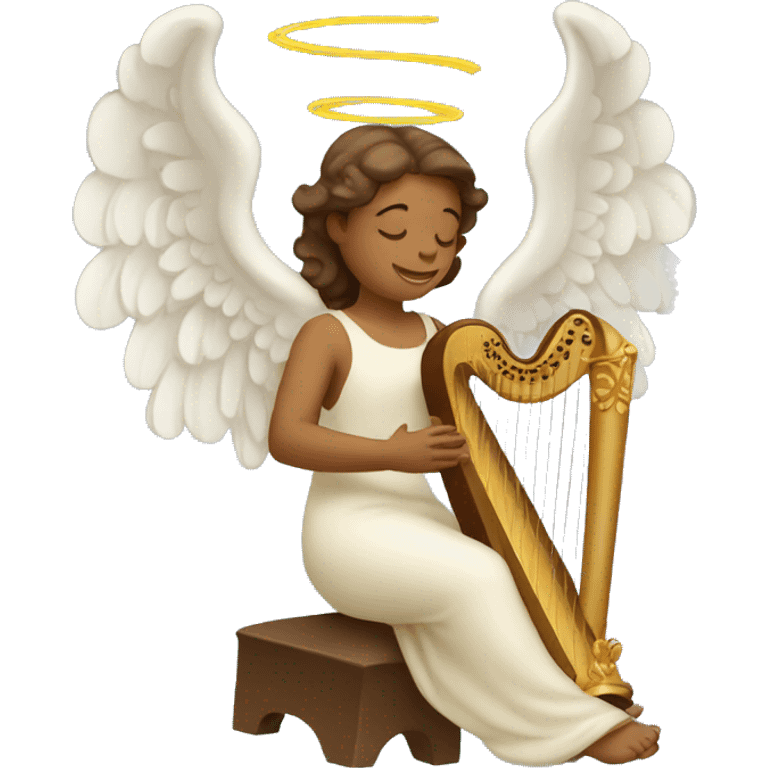 angel playing harp emoji