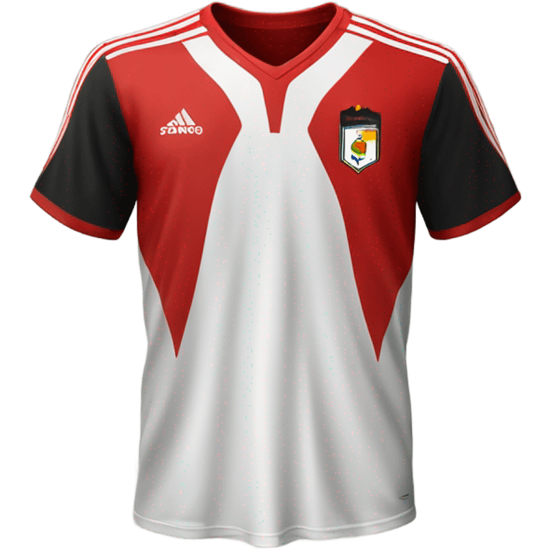 Camiseta de fútbol. Mitad roja y mitad negra emoji