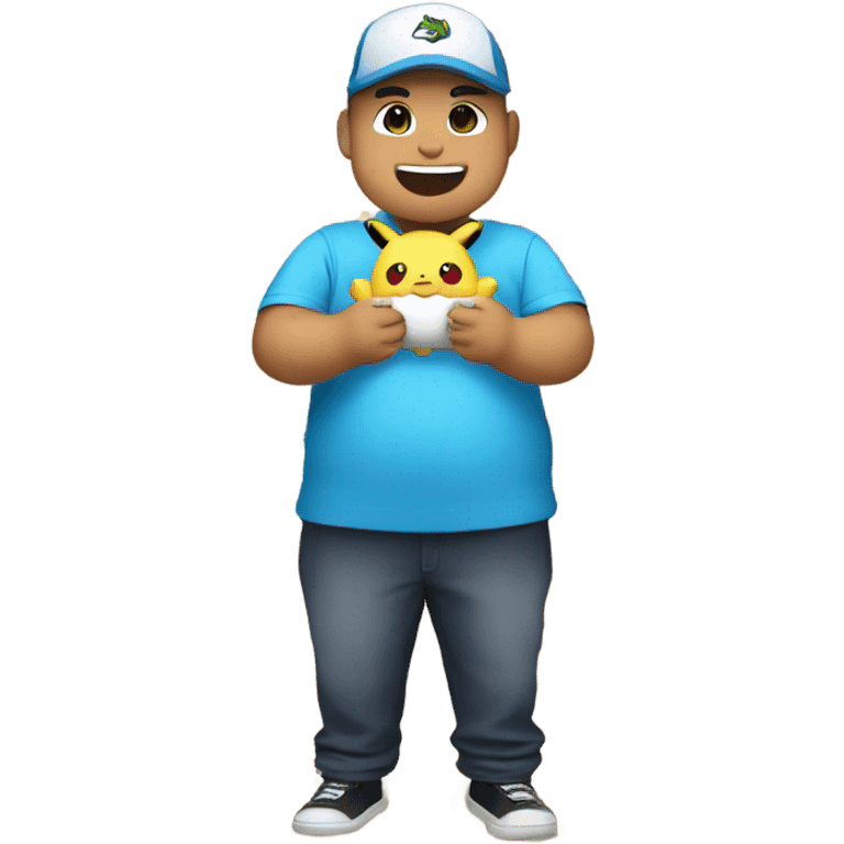 fat guy with pokemon  emoji