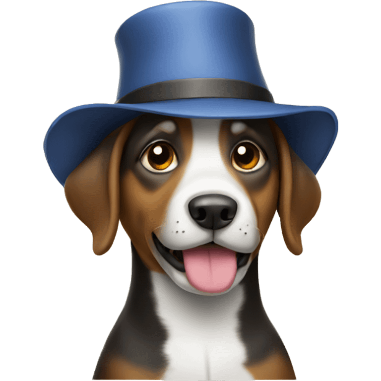 Dog with a hat emoji