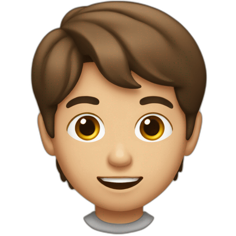 niño rubio con cabra café emoji