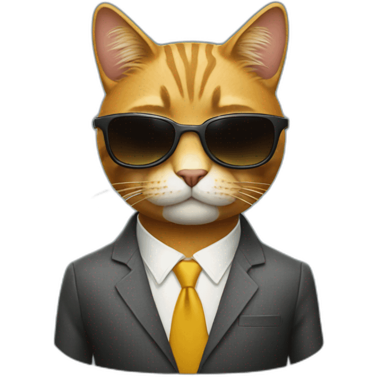 cool cat with sunglasses and suit emoji