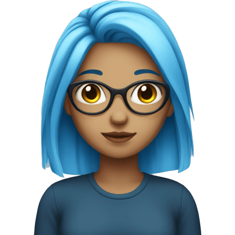 Blue hair girl emoji