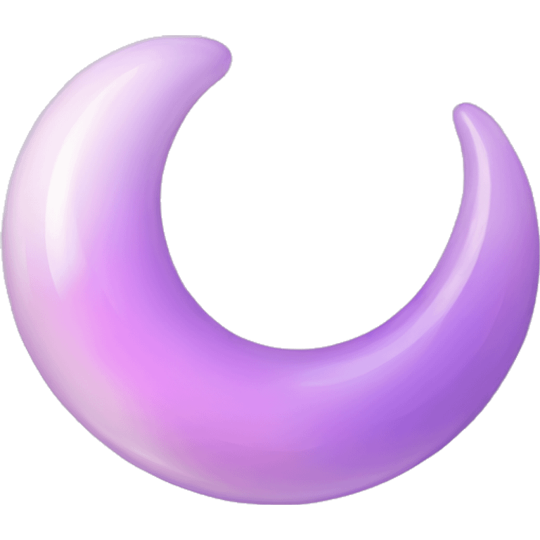 Glossy Pastel lilac-gradient glass crescent emoji