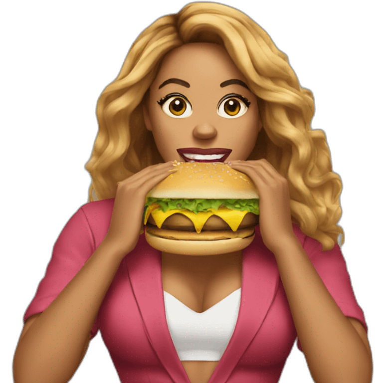 Beyoncé eating a burger emoji