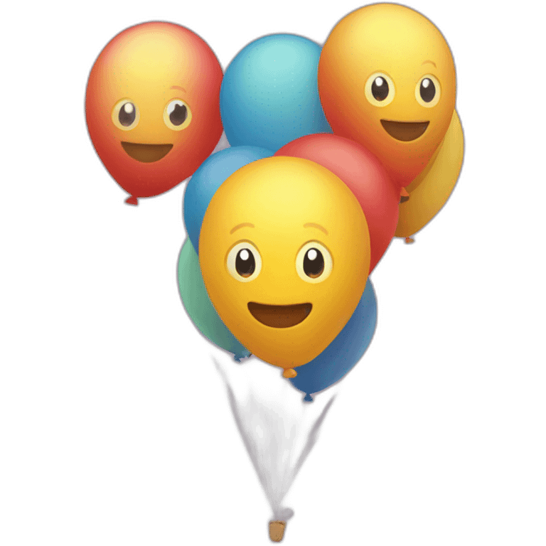 Chat sur un balons emoji