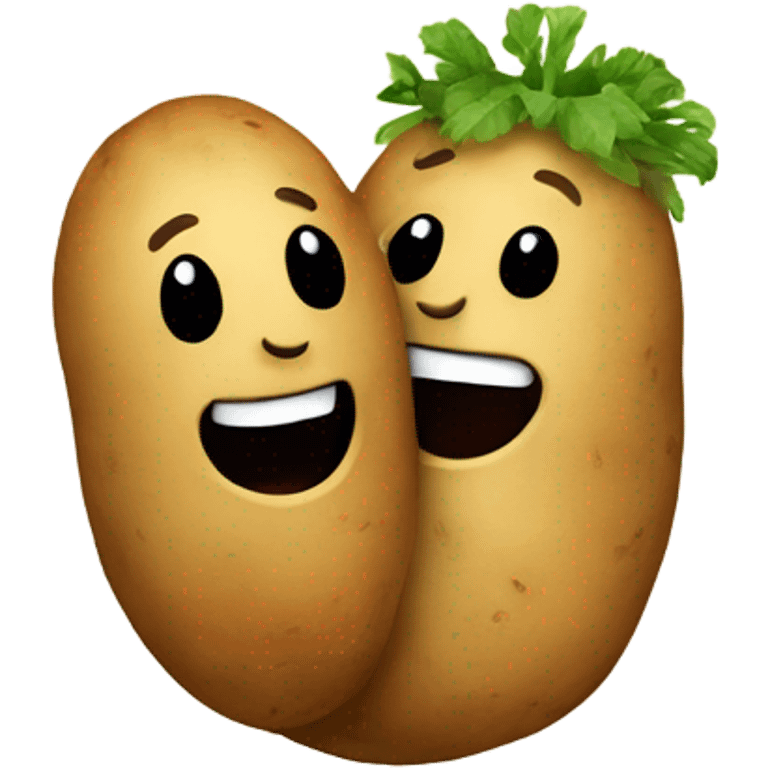 Two potatoes hugging  emoji