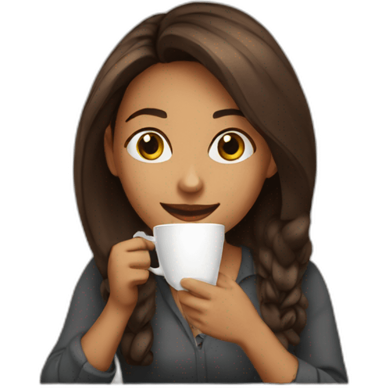 girl drinking coffee emoji