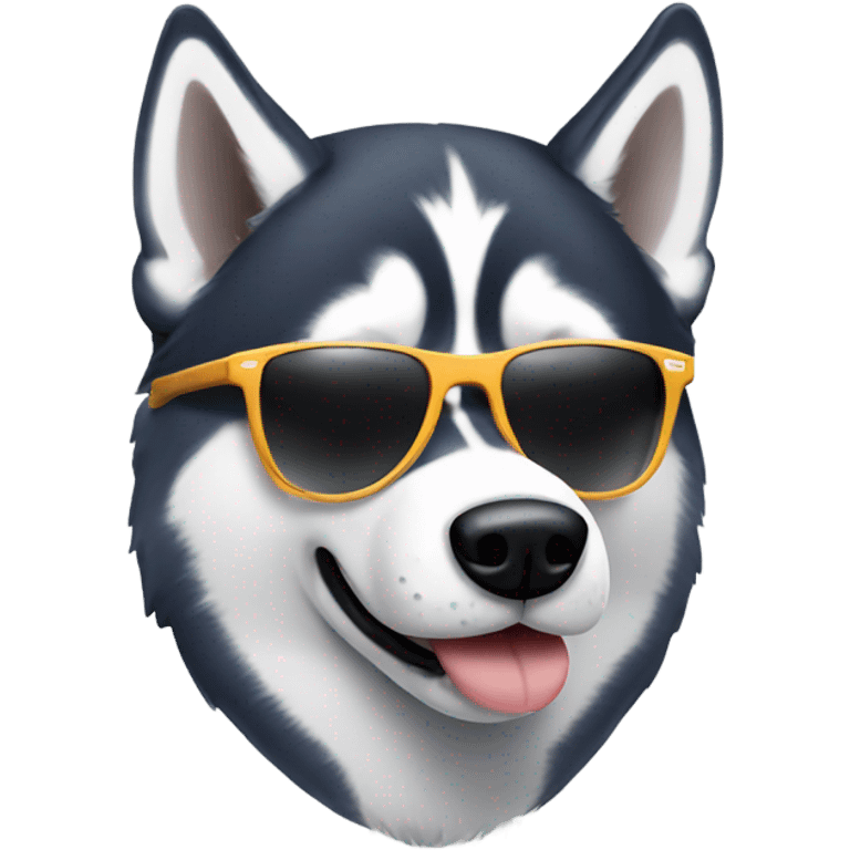 Husky wearing sunglasses emoji