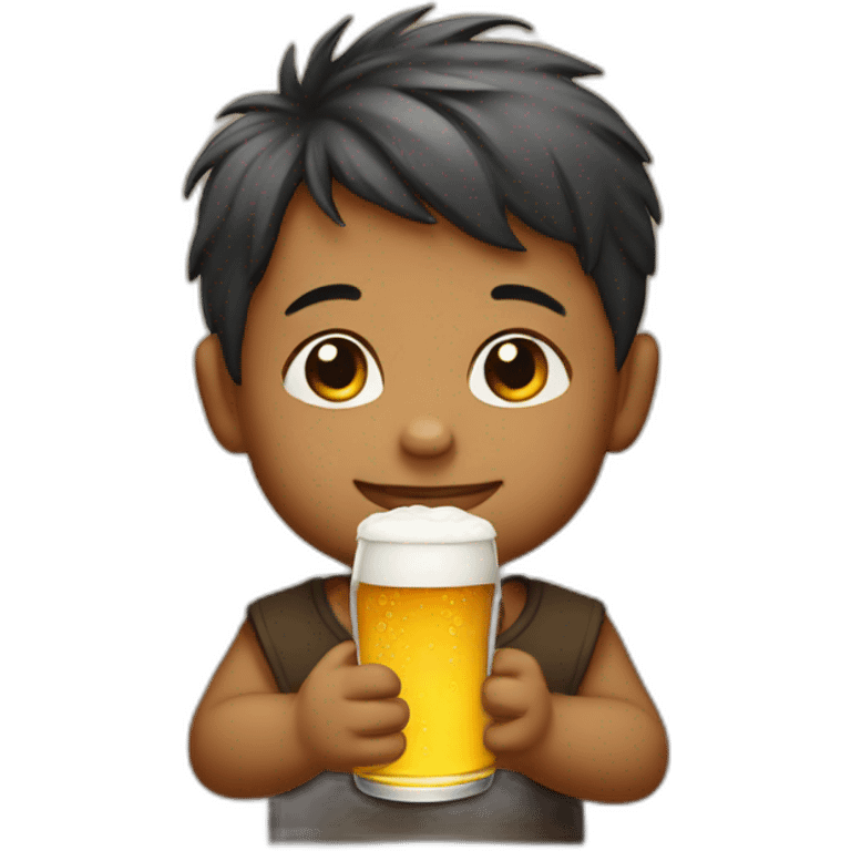 baby boy holding a beer emoji