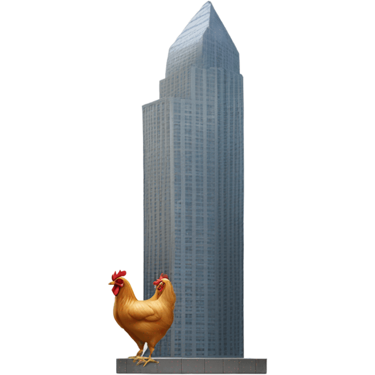 Piece of chicken and two skyscrapers  emoji