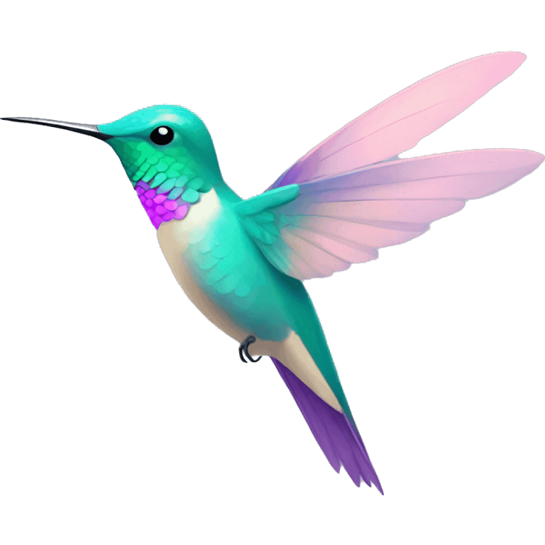 a pastel colored hummingbird emoji