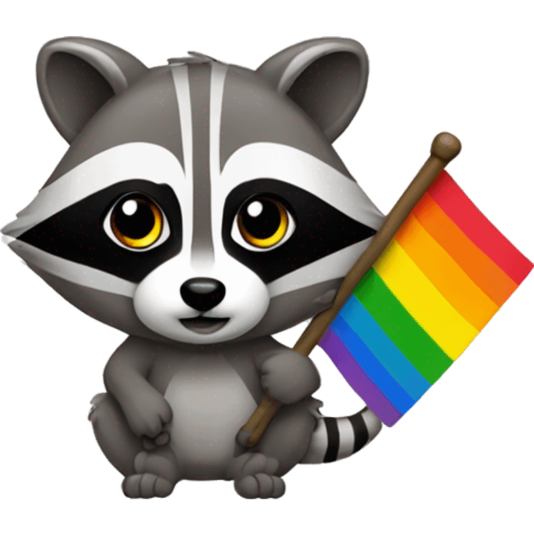 Racoon with gay flag emoji