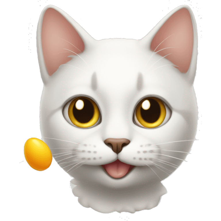 A beautiful cat that eats eggs  emoji