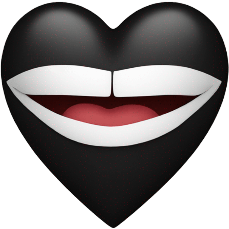 Kiss face with black heart emoji