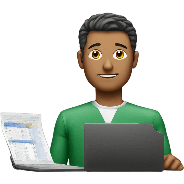 A man doing excel spreadsheets emoji