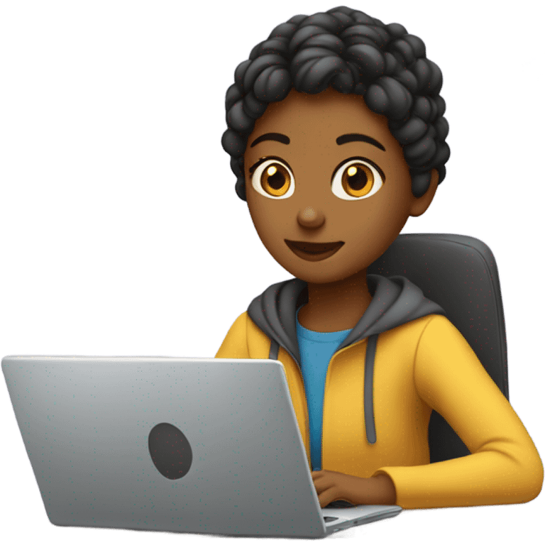 Girl coding on the computer emoji