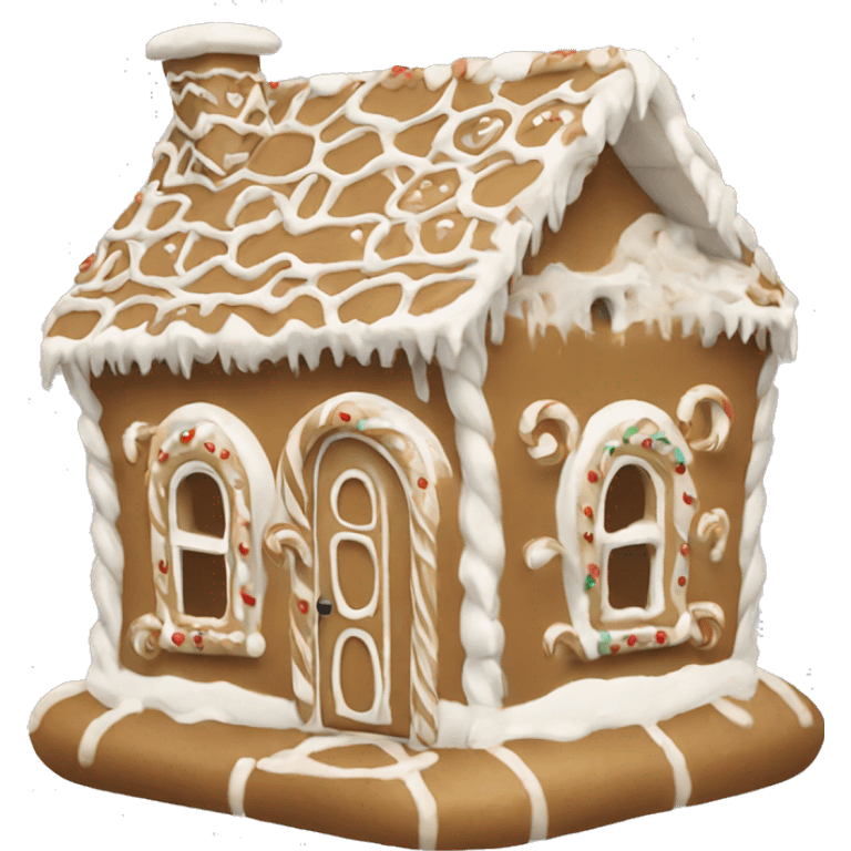 White and beige gingerbread house emoji