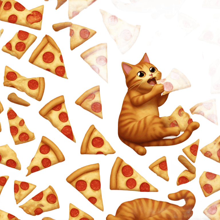 Cinnamon cat eating pizza emoji