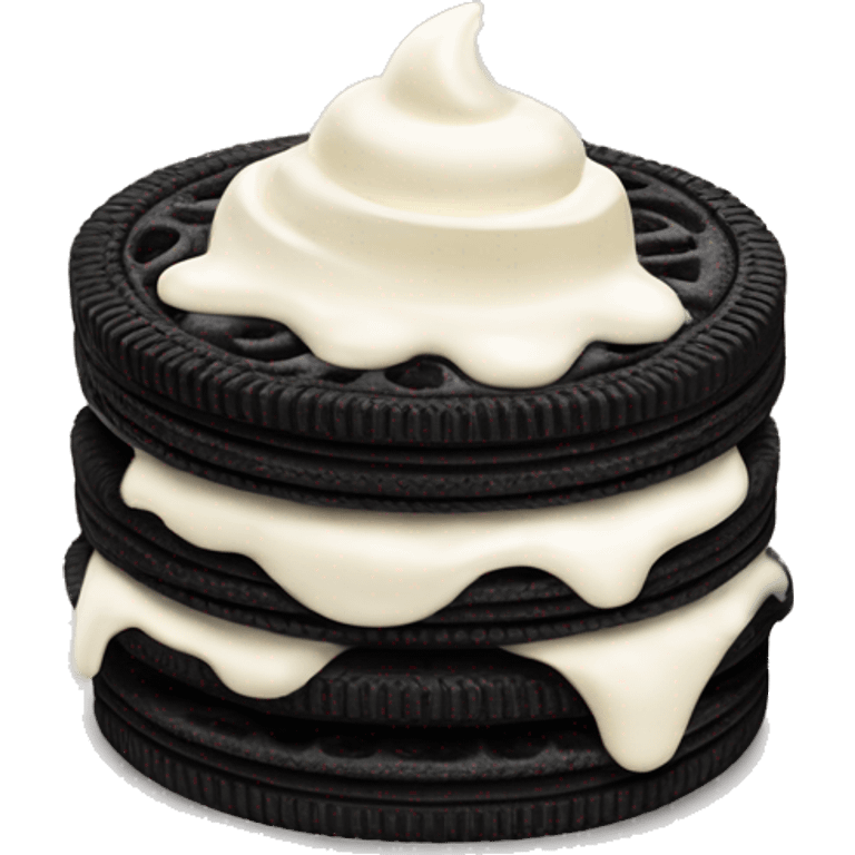 Oreo mixed with vanilla ice cream emoji