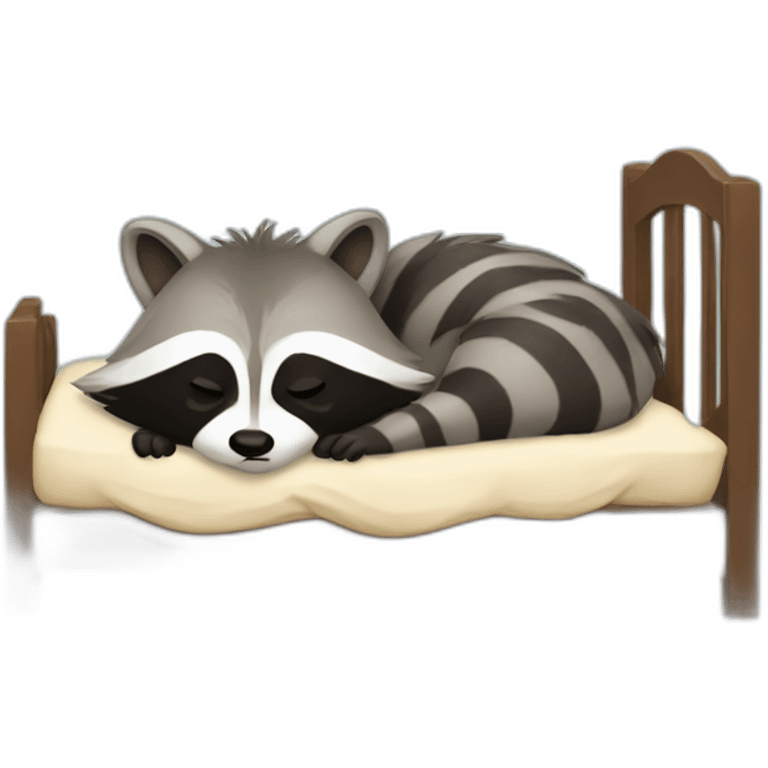 Racoon sleeping in bed emoji