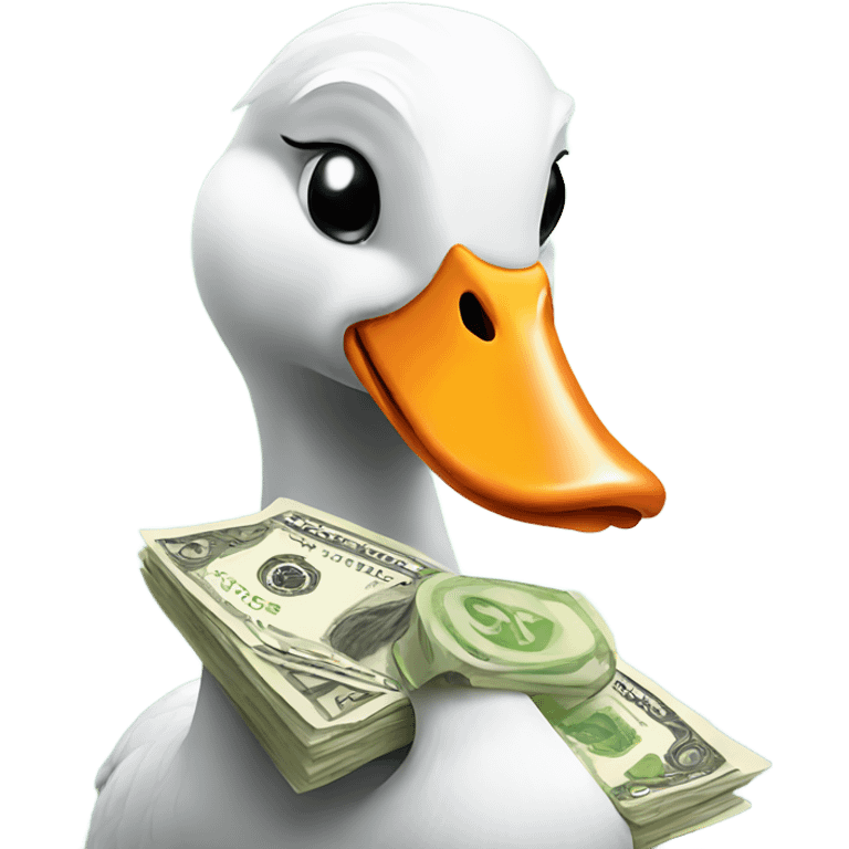 Goose with money emoji