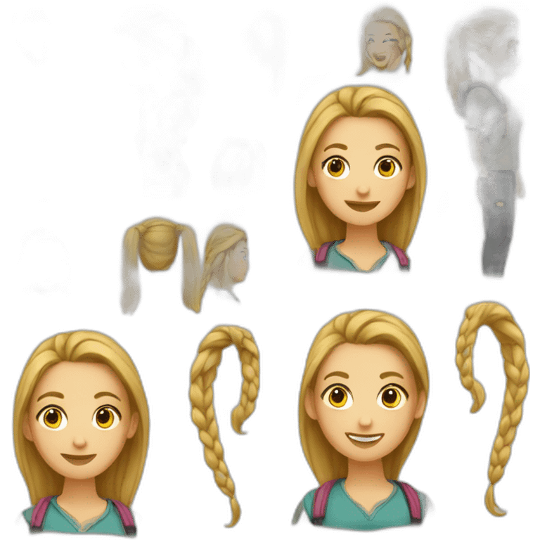 famale Backpackers with ponytail emoji