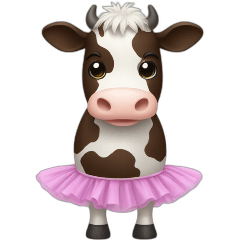 Cow with udders in a tutu emoji