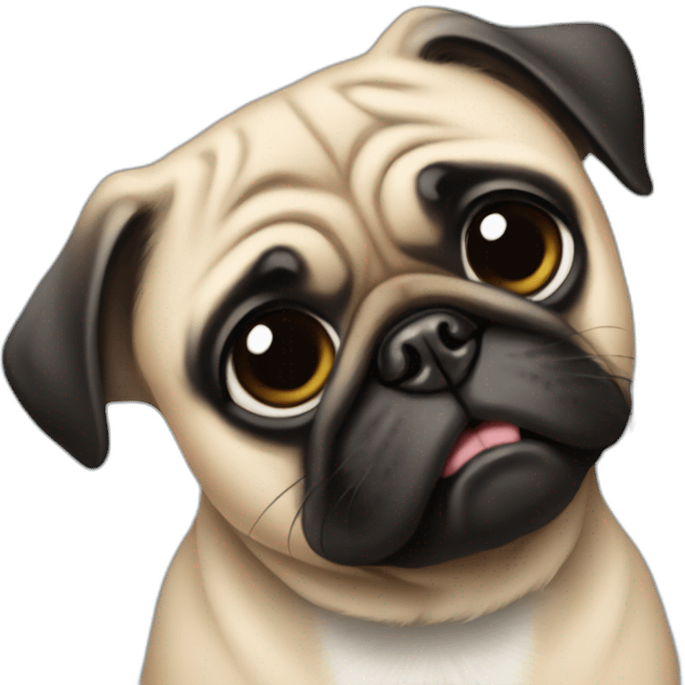 Pug wearing a black suit emoji