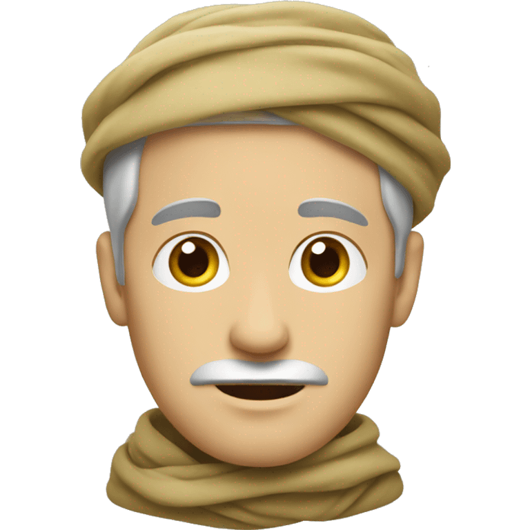 white man with pashmina on his head emoji