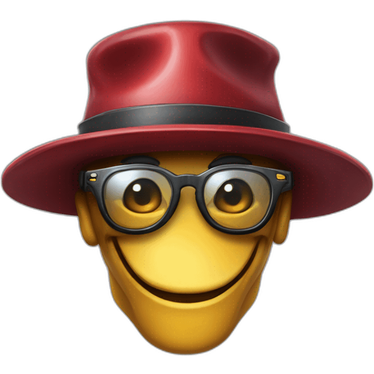 crazy-funny-cyberpunk-reddragon-head-with-beautiful-smile-wearing-glasses-and-hat emoji