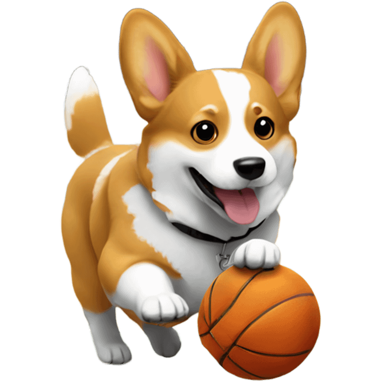 Corgi playing basketball  emoji