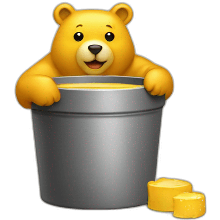 Ours jaune qui a un pot de miel emoji