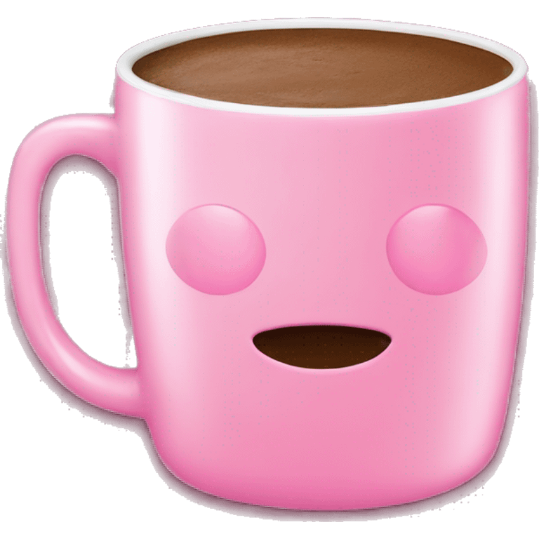 hot chocolate pink mug  emoji