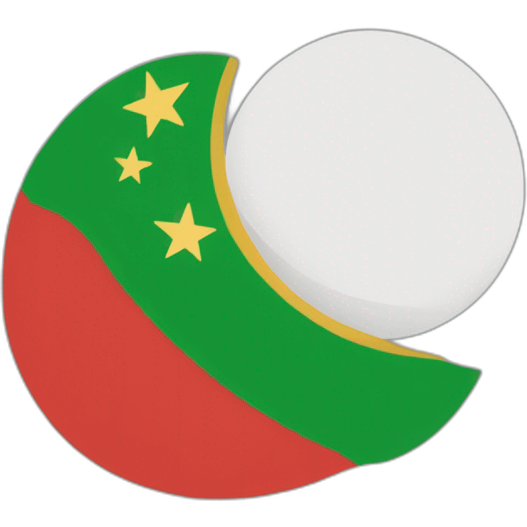 PTI party flag half red and half green with Moon and star emoji