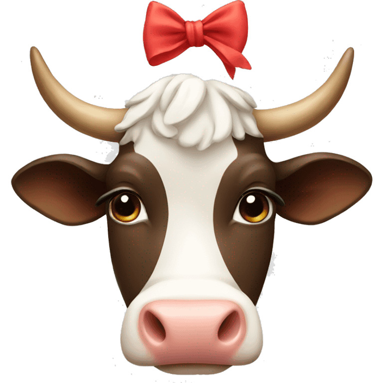 Cow with a bow emoji