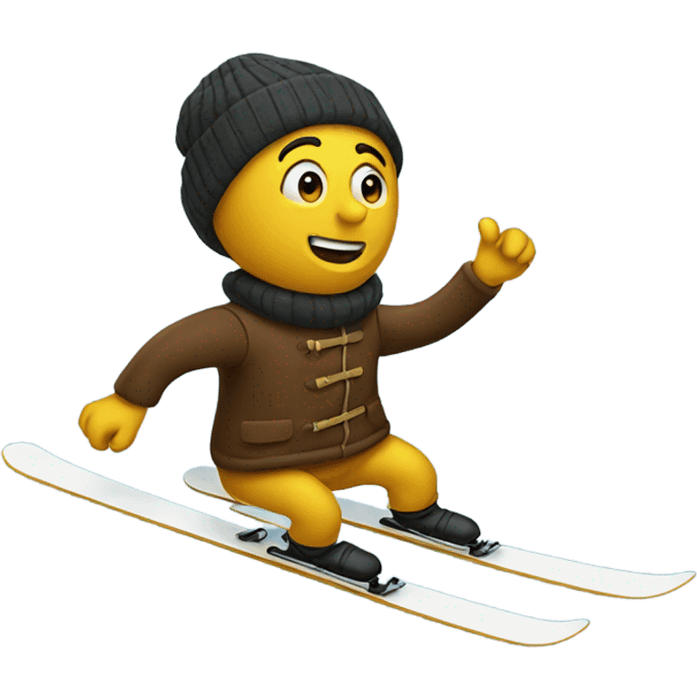 Mr. Peanut skiing  emoji