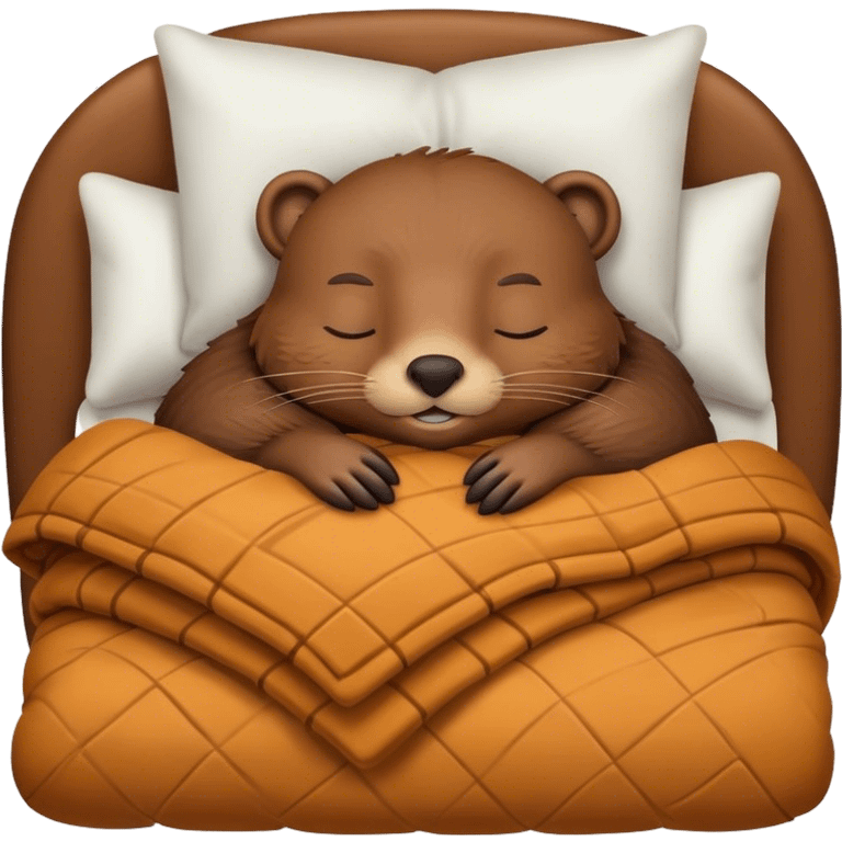 beaver sleeping in bed emoji