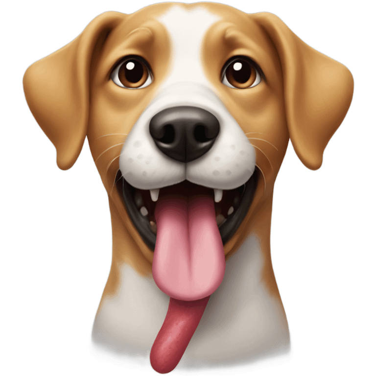 playful dog  with tongue out emoji